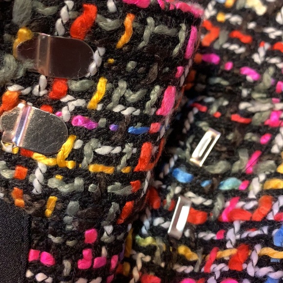 Blush Noir Black Blue Multicolor Tweed Wrap Skirt NWT - Picture 11 of 16